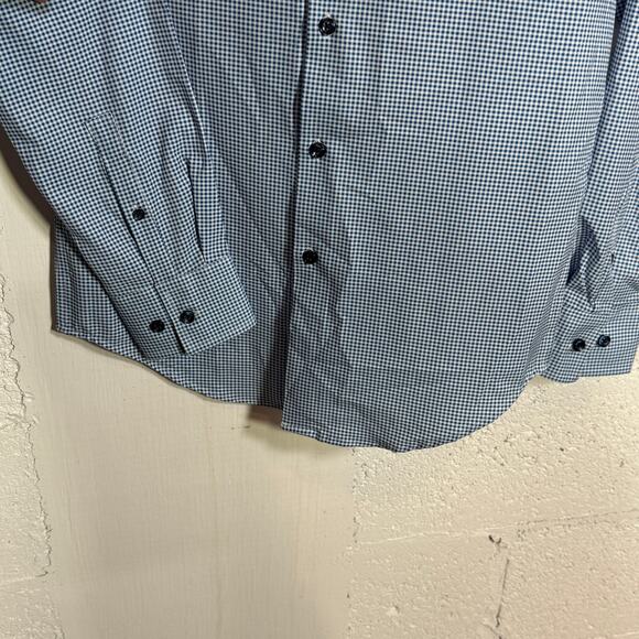 Con.Struct Men's Slim Fit Gingham Stretch Cooling Dress Shirt Blue small $70 - Picture 5 of 9